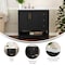 Flash Furniture Vega 36-in. Vanity w/Sink, Storage Cabinet w/Soft Close Doors, Open Shelf and 3 Drawers, Black/Gold FS-VEGA36-KD-BK-GLD-GG - alternate 6